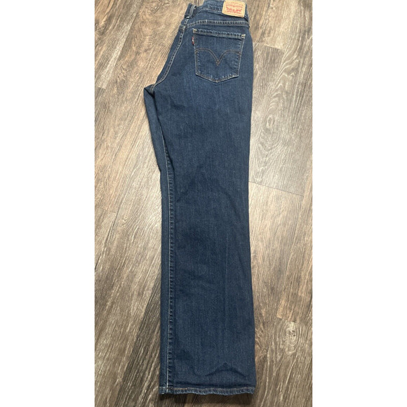 Levi's 505 Straight Women's Size 6 Jeans Dk Wash Denim Classic 90's Lt distress - Picture 7 of 11